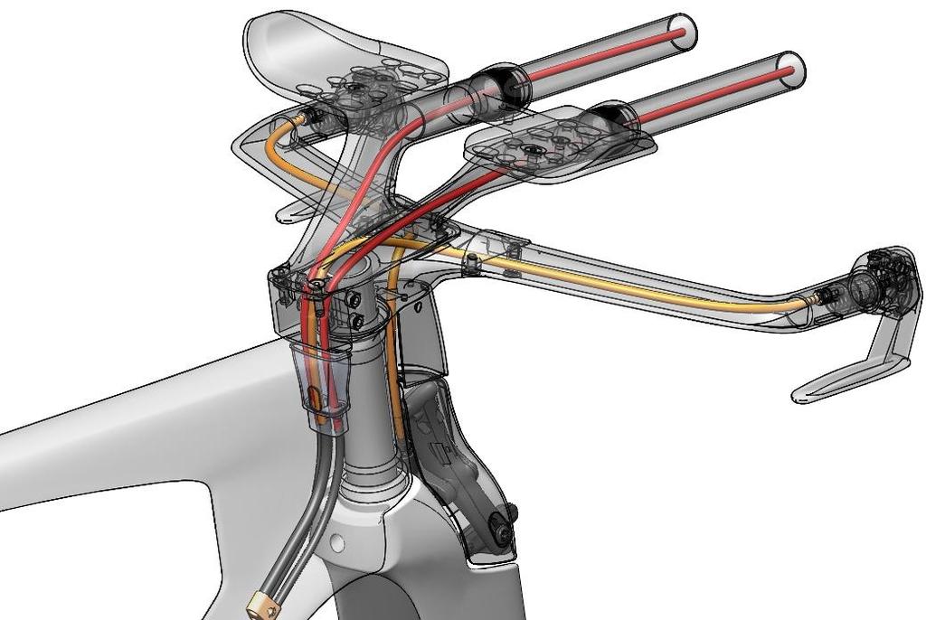 Figure 39 Cables are 100% internal, and low-friction cable routing is integral to the aero bar s design.