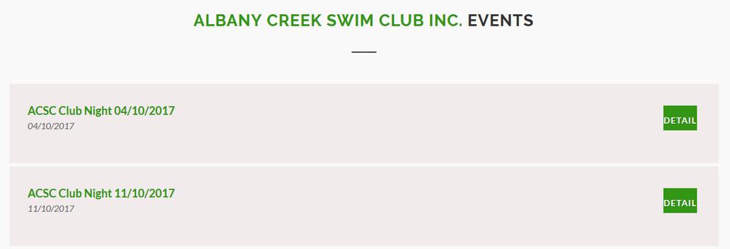 NOMINATING VIA CLUB WEBSITE Go to the Albany Creek Swim Club Website homepage: albanycreek.swimming.org.au 1.