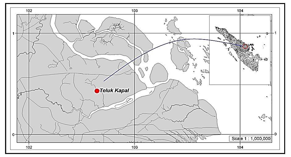 ACTA BIOLOGICA TURCICA 29(4): 137-134, 2016 Figure 1. Sampling site of Pectenocypris nigra, Teluk Kapal, Sumatra. Insert: Location of Riau province (dark grey) in Sumatra.