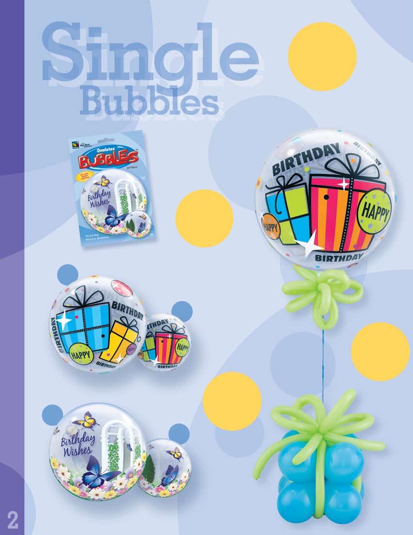 Inflate Bubbles immediately upon opening with a latex regulator. See page 10 for Single Bubble inflation instructions. Birthday Fun & Funky Gifts KAE #68649 22" (pkgd.