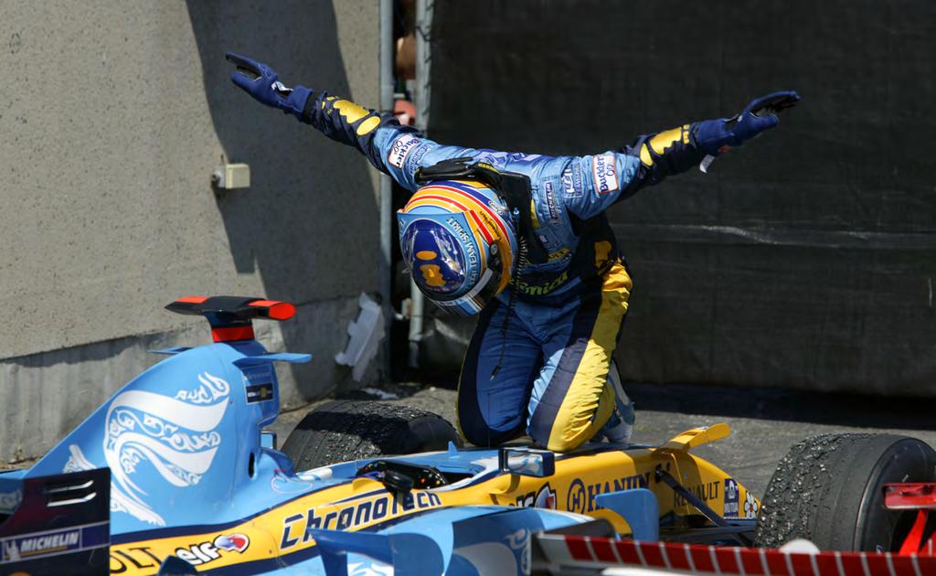 closely with the engine division in Viry. In 2003 Fernando Alonso gave the new team its first pole in Malaysia, and then the young Spaniard followed up with his and the team s first win in Hungary.