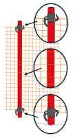 Lay the B-Net out on the ground and place the poles on top of the net at even intervals the two end poles should be located at the last row of mesh at each end of the net.