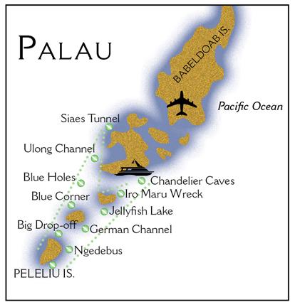 WHERE IS PALAU? Palau is located 900 miles southwest of Guam and 400 miles south of Yap, at the westernmost edge of Micronesia. Palau is north of New Guinea and east of the Philippines.
