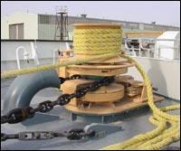 An associated chain stopper is used to secure the chain while the ship is anchored, or the anchor is housed.