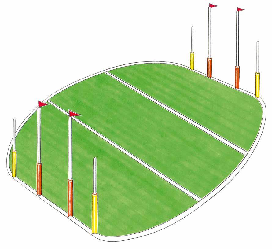 Introduction to AFL 9s The playing field The playing field can be any size, but has maximum dimensions of 100 metres by 50 metres. Fields (indoor and outdoor) can be modified to suit player ability.