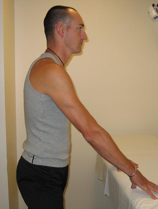 Passive standing stretch Support arm and