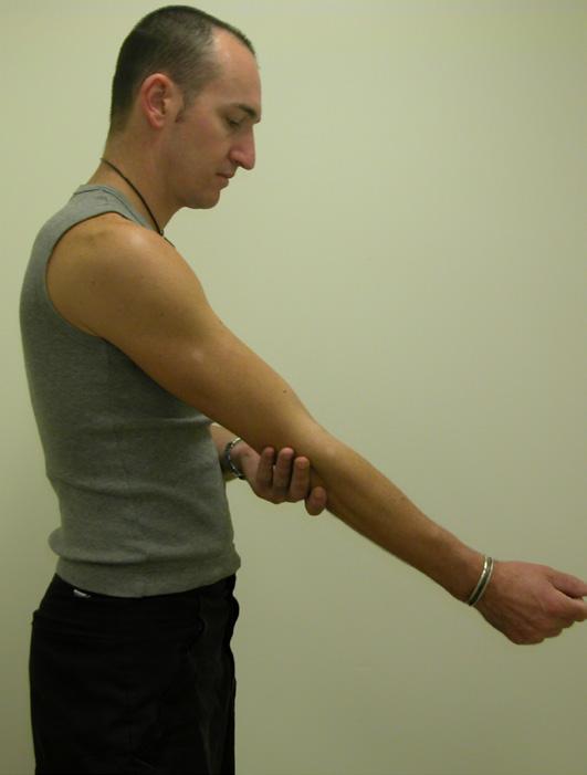 Isometric internal / external rotation Bend elbow