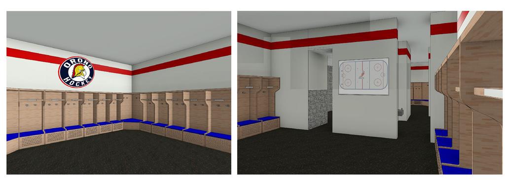 IMPROVED LOCKER ROOMS AND RESTROOM FACILITIES [EXPECTED COMPLETION DECEMBER 2017] When the Orono Ice Arena was originally constructed in 1997, it was designed with four basic locker rooms.