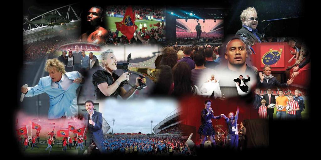 SPORTING & ENTERTAINMENT EXPERIENCES AT THOMOND PARK STADIUM As well as hosting matches for Munster Rugby, Thomond Park Stadium has also