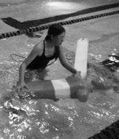 stroke. Lifesaving sport skills include a 25 m obstacle swim and 15 m object carry. First aid focuses on assessment of conscious victims, contacting EMS, and treatment for bleeding.