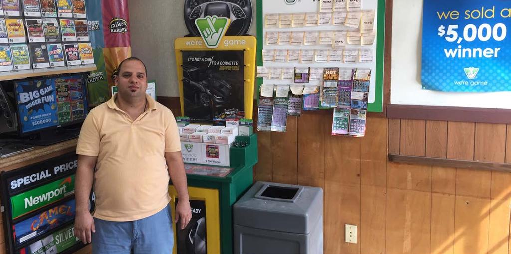 RETAILER SUCCESS STORY Sales Representative Nick Eads has been working with Meena of Quick Mart in Newport News to maximize Lottery sales.