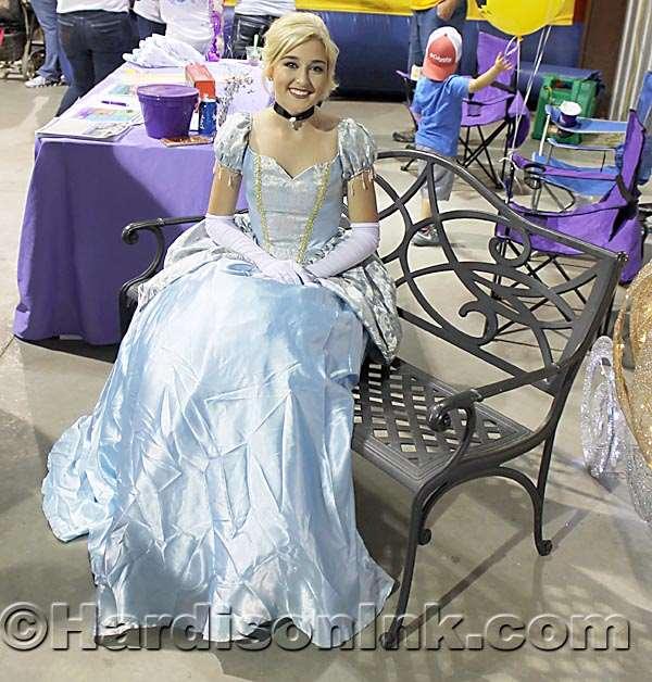 Sheriffs challenge each other at fundraising event Morgan Elmore of Chiefland dresses as Cinderella at the Relay For Life event on Friday. She is part of the Haven Hospice Team.