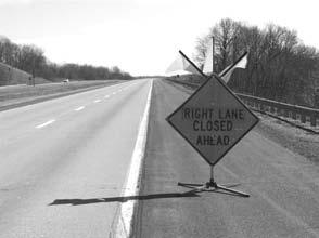 side of roadway Provide adequate advance warning Retroreflectorized WARNING SIGNS