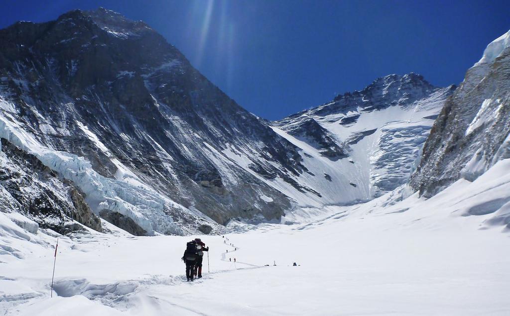 The trail between Camp 1 and Camp 2, Everest and the Lhotse Face ahead EVEREST A PROFESSIONAL S VIEWPOINT As someone who earns his living from the mountains, expedition leader Jon Gupta discusses why