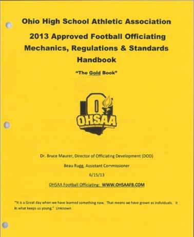 Important that all officials study & use the Gold Book Mechanics so we