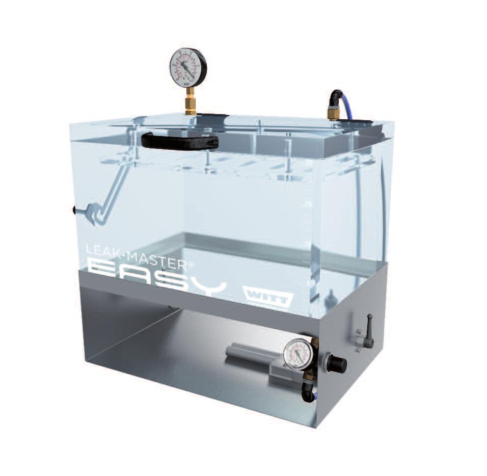LEAK-MASTER EASY Leak detection system without the need for trace gases 8 9 Perspex housing Visible operation from all around Robust and easy to clean Different chamber sizes Venturi injector No