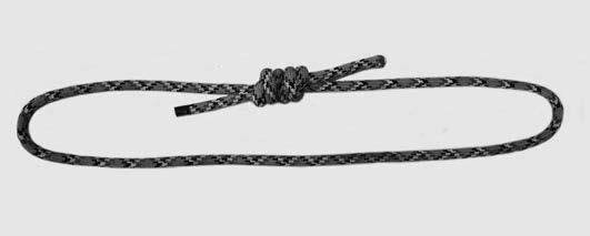 4. To construct a prusik loop (Figure 6c) select an appropriate type of rope or cord that is a smaller diameter than the belay rope. Prusik cord is usually 7-9mm in diameter.