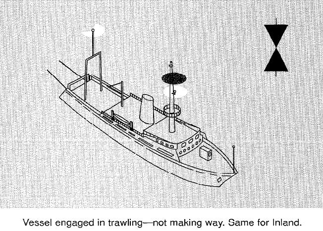 -INTERNATIONAL- Lights and Shapes RULE 26 Fishing Vessels (a) A vessel engaged in fishing, whether underway or at anchor, shall exhibit only the lights and shapes prescribed in this Rule.