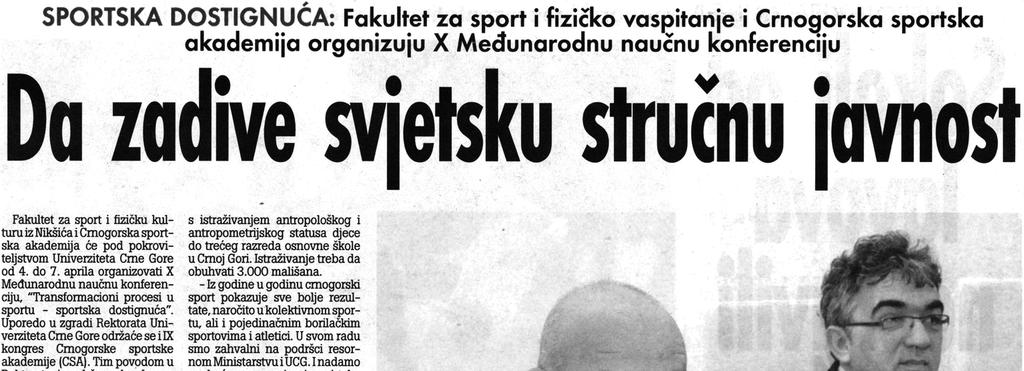 CRNOGORSKA SPORTSKA AKADEMIJA, Sport Mont časopis br. 37,38,39.