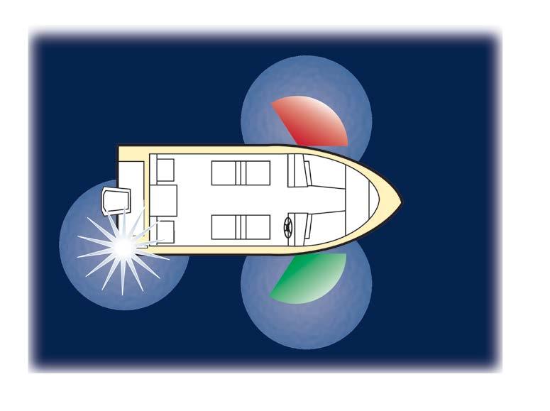 OPTIONAL: Motorboats less than 40 feet long while underway, including sailboats operating under engine power, may follow the lighting requirments below or the requirements