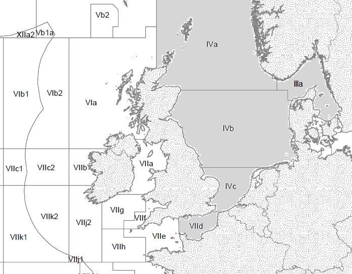 ICES Subareas are shown in Figure 1. The UK also has access to cod stocks in the Western Channel, Celtic Sea and West of Scotland; these are not included in this model.