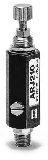 Weight (kg) Accessory (Option)/Part No. Bracket Pressure gauge Note) ARJ 2 10 M5 BG Miniature regulator Body size Port size 1 8 (Male thread) IN M5 M5 x 0.8 (Female thread) OUT M5 x 0.