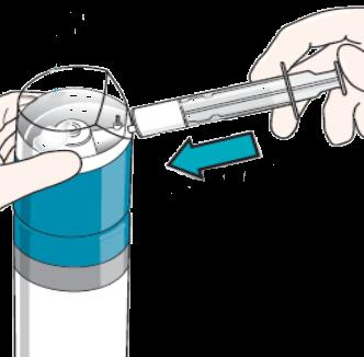 9 Push the silicone-free syringe plunger in fully to discard