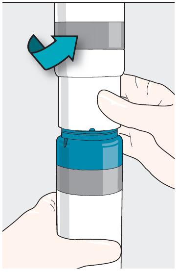 Pull straight up to separate the oxygen canister from the Varithena canister, as shown (Figure 9).