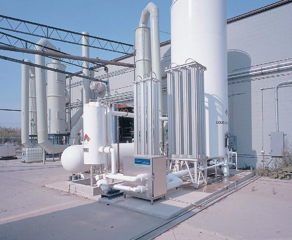 8 Keep your cool with cryogenic gases. Innovations for cooling. Gas products such as liquid nitrogen, liquid carbon dioxide, and dry ice are used to cool various processes and equipment.