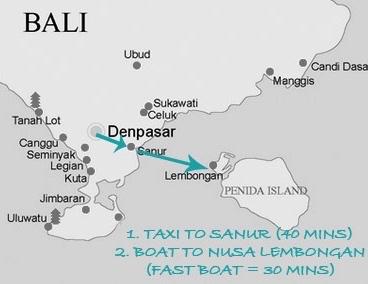 Nusa Lembongan How to Get There If you are coming from Bali, all boats leave for Nusa Lembongan from north Sanur, where the harbour is located at Jalan Hang Tuah.