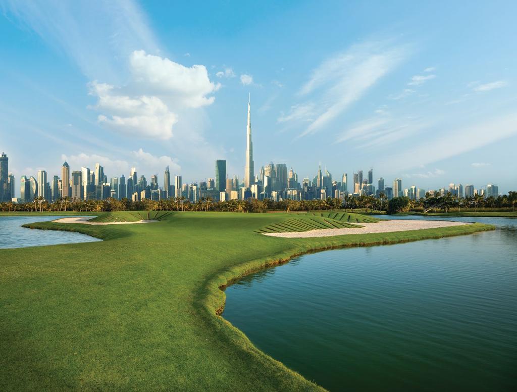 DUBAI HILLS ESTATE Dubai Hills Estate is a unique blend of elegantlyplanned neighbourhoods centred around a magnificent 18-hole championship golf course.