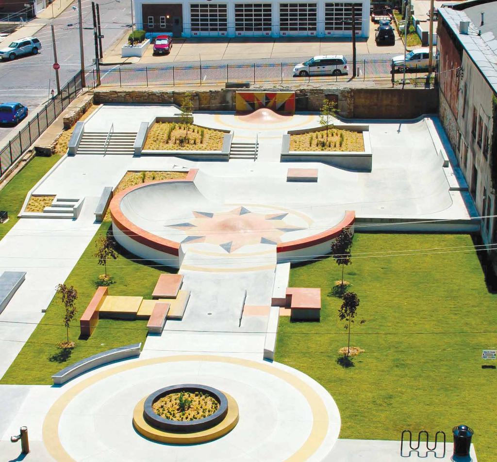 19,000 The square footage of under-utilized, downtown space we transformed into a wheel-friendly skate plaza in Poplar Bluff, MO.