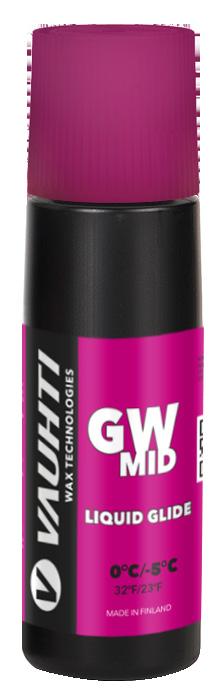 GW GLIDE WAXES Vauhti GW liquid glide waxes are based on the ingredients used in the Vauhti racing paraffins and high-quality solvents, which give excellence performance and good durability to the