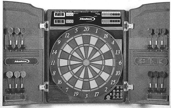 Halex Sigma Electronic Dartboard _ 29 Dartboard shown below may differ slightly from actual 1 2 3 4 5 6 7 8 9 10 11 12 13 6 5 1. LED Scoring displays 7. Speaker 2. Player indicators 8. Singles ring 3.