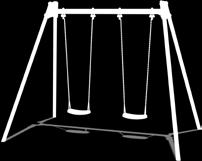 KOMPAN 2.5m Galvanised Swing Frame 1 flat + 1 cradle seat KSW90014-0909 A classic piece of playground equipment.