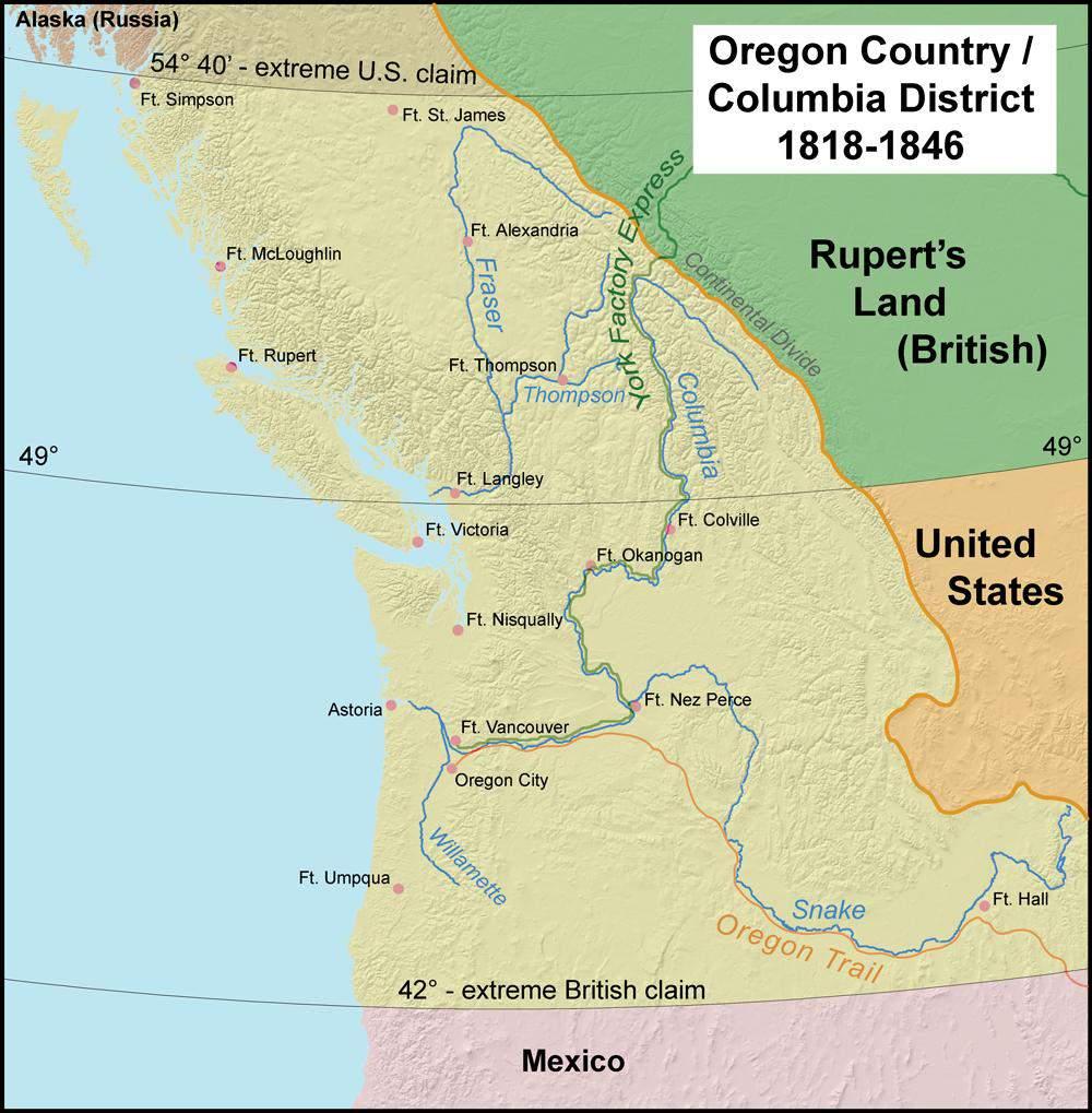The Oregon Country Maps The Oregon Country was located in what is now