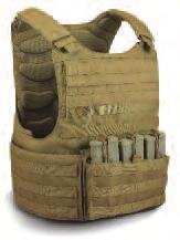 Attachment points are provided at the bottom of the carrier for the added capability of ballistic lower abdomen or ballistic groin protector accessories.