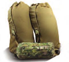 Each bag can hold 6 laptops. Each bag comes with a shock cord and barrel lock to secure top of bag when filled. The carry pouch can be attached with MOLLE or the concealed waist belt.