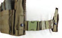 Antimicrobial/FR treated padded spacer mesh is used internally for comfort. The GPC offers a removable triple magazine front flap which is used to secure the adjustable cummerbund.