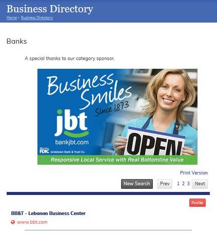 ONLINE ADVERTISING Online Business Directory Every year, our website get over over 100,000 hits searching our online directory for contacts and Chamber member businesses.