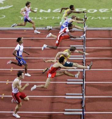 TAKE-OFF The take-off distance from the hurdle depends on: (1) the hurdler's height, and, (2) the hurdler s horizontal velocity at take-off.