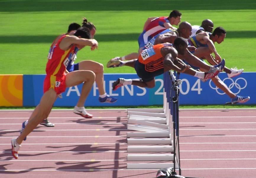 HURDLE CLEARANCE: Lead Leg To initiate the Take-off to the hurdle, the hurdler drives their lead knee towards the hurdle gate. (Never swing the lead foot up towards the hurdle).
