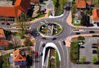 Compact single-lane lane Roundabout Characteristic design elements urban and rural Diameter: