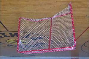 The sides and back of a goal should have appropriate netting. Regulation ice/street/roller hockey nets are also permitted. See supplier list below.