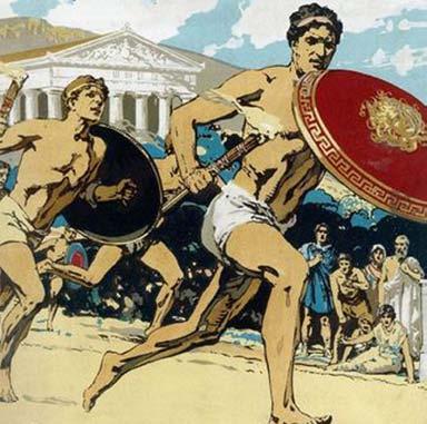 Originally, all Olympic athletes were men. The Greeks did not allow adult women to compete in the Games or even to watch them. However, young girls were allowed to watch the Games.