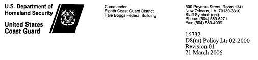 Appendix C Marine Casualty Reporting -Inland Marine Casualty Reporting Guidance for Inland Waterways From: Commander, Eighth Coast Guard District To: Distribution Subj: MARINE CASUALTY REPORTING