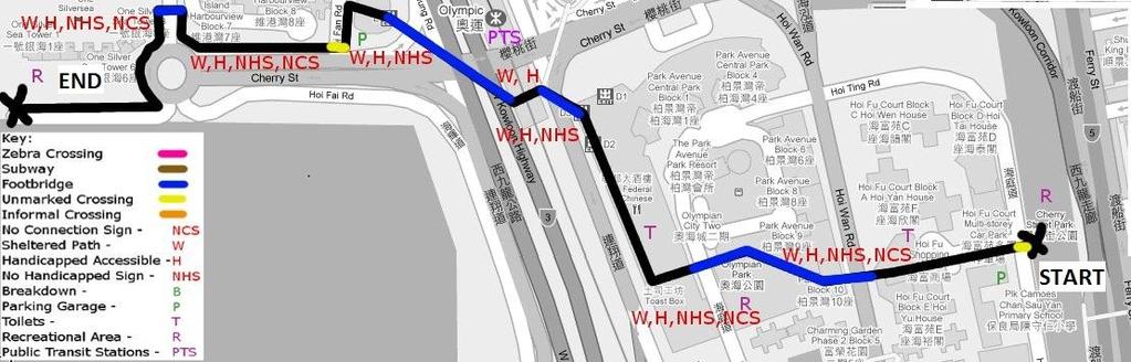 Route 4: From Cherry Street Park/ Hoi Fu Estates to Silversea Promenade Figure 4.4-4 Route 4 Cherry Street Park to Silversea Promenade Walking Map The route (shown in Figure 4.