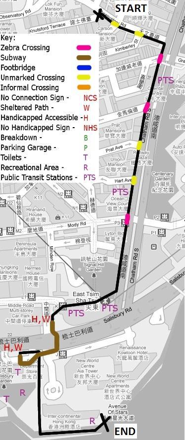Route 3: From Knutsford Terrace to Avenue of Stars Figure 4.