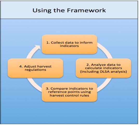 Figure 11: Using the Adaptive Fisheries Management Framework. Taken from (Wilson, McDonald, Fujita, & Karr, 2013).
