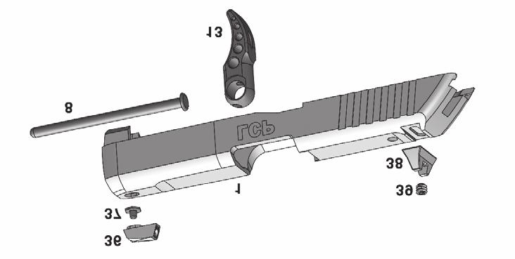 RUGER LCP CUSTOM SUPPLEMENTAL PARTS LIST & EXPLODED VIEW NOTE: The front sight is permanently mounted and should not be removed by the consumer.